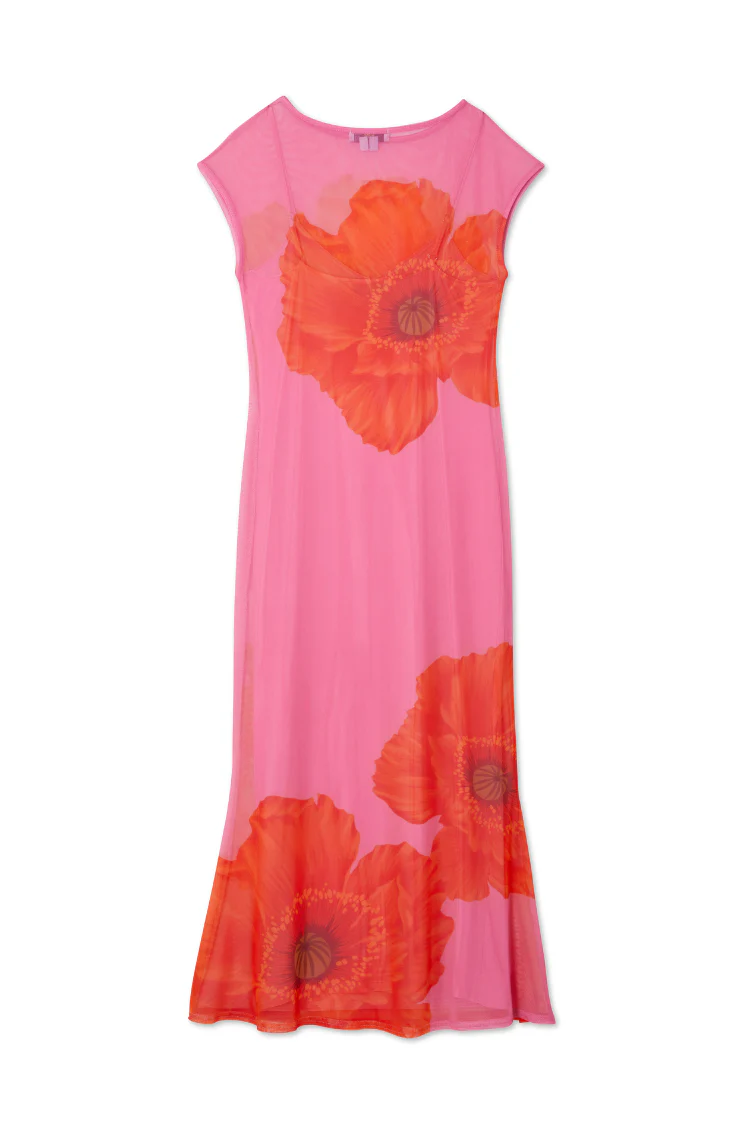 Pink Poppy Sleeveless Mesh Dress - Image 13
