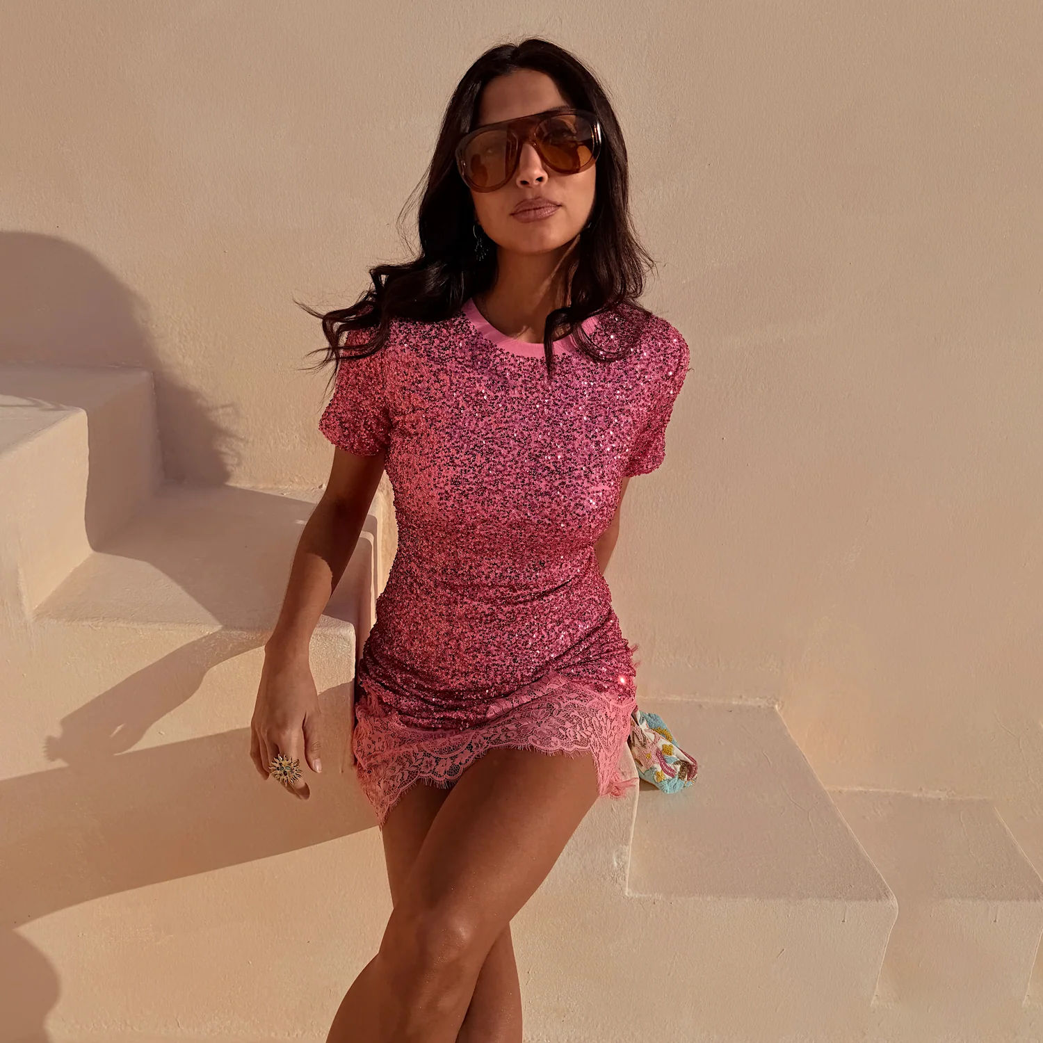 Pink Sequin T-Shirt