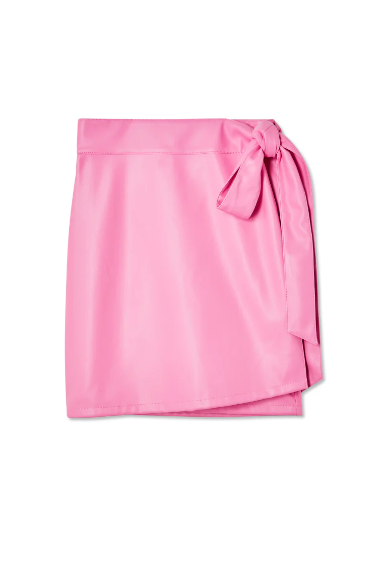 Pink Vegan Leather Mini Jaspre Skirt - Image 8