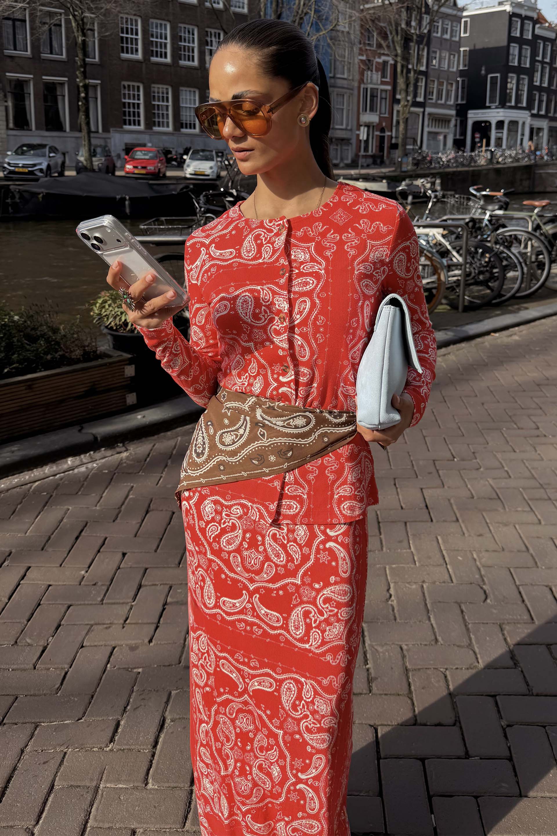 Red Bandana Alexa Cardigan - Image 6