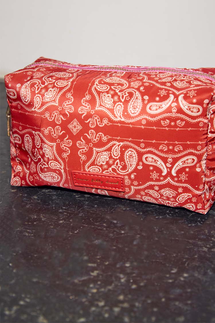 Red Bandana Reversible Make Up Bag - Image 6
