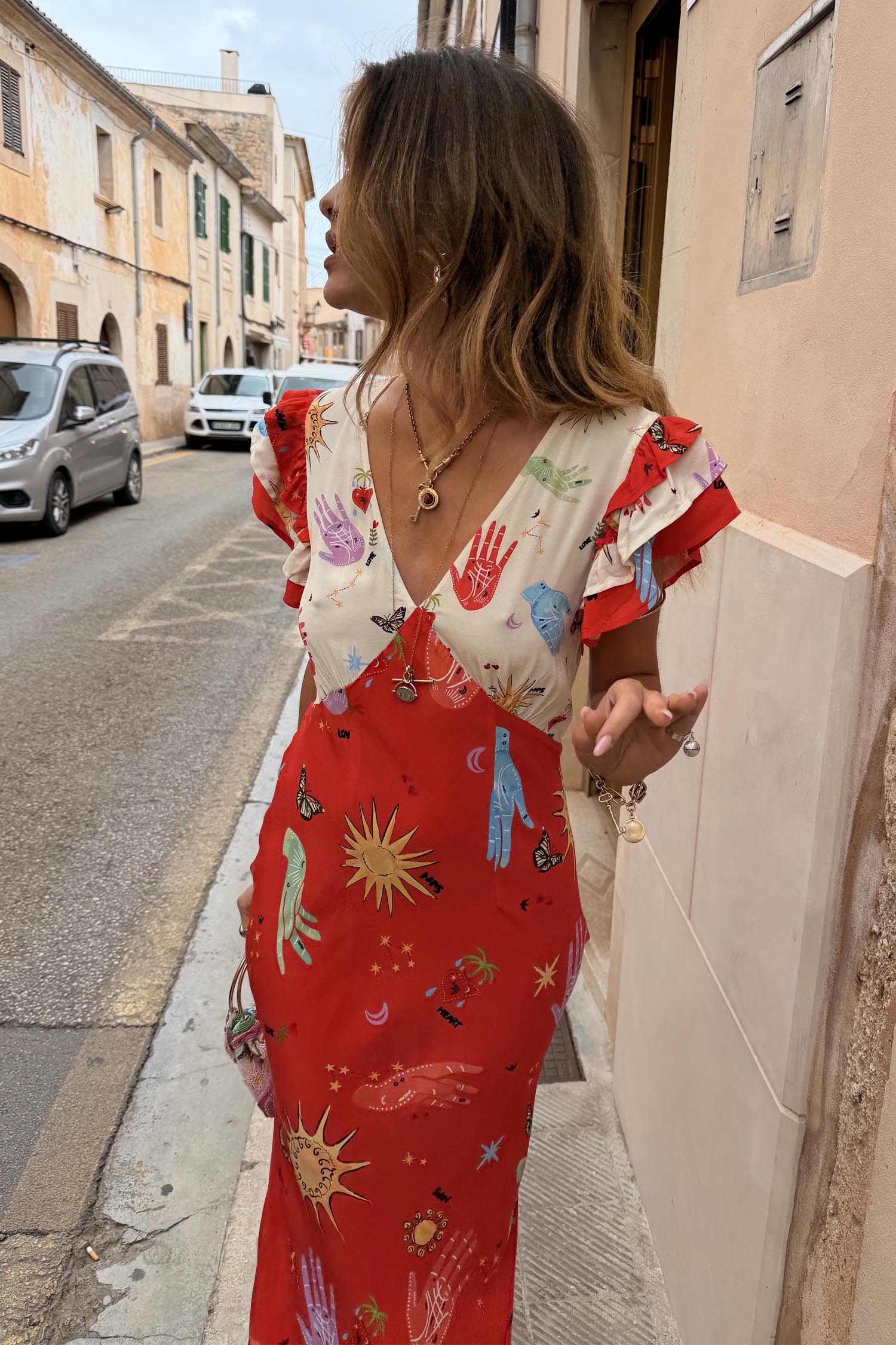 Red Celestial Midi Dress - Image 8