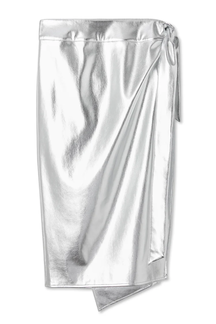 Silver Vegan Leather Jaspre Skirt - Image 9