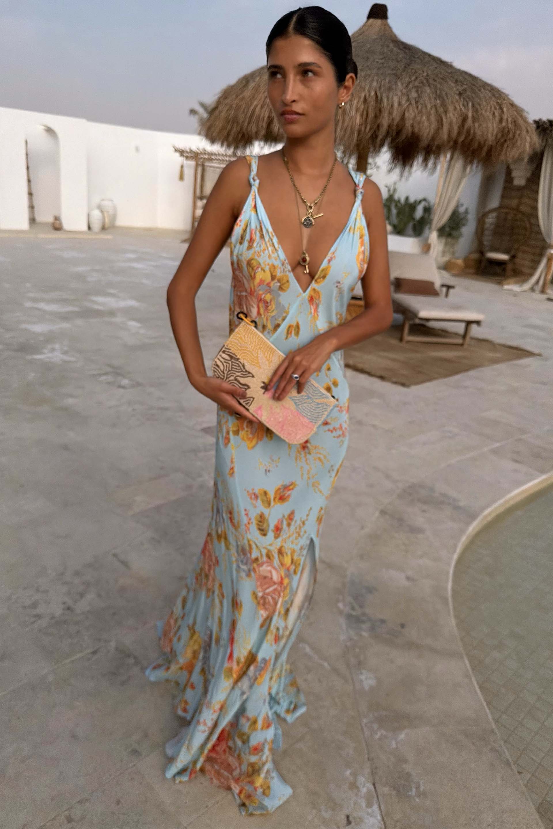 Sky Blue Floral Sofia Dress - Image 10