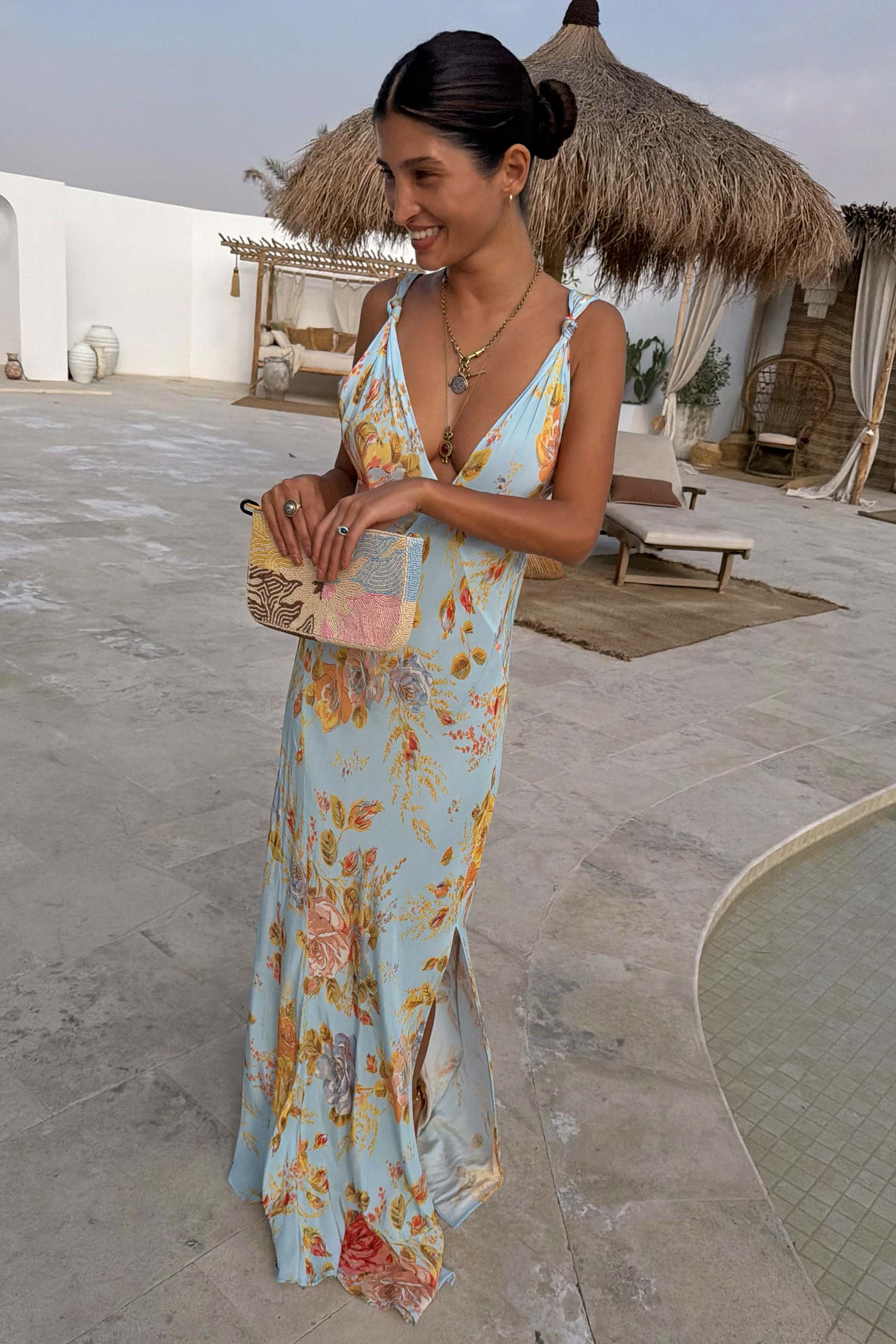 Sky Blue Floral Sofia Dress - Image 4