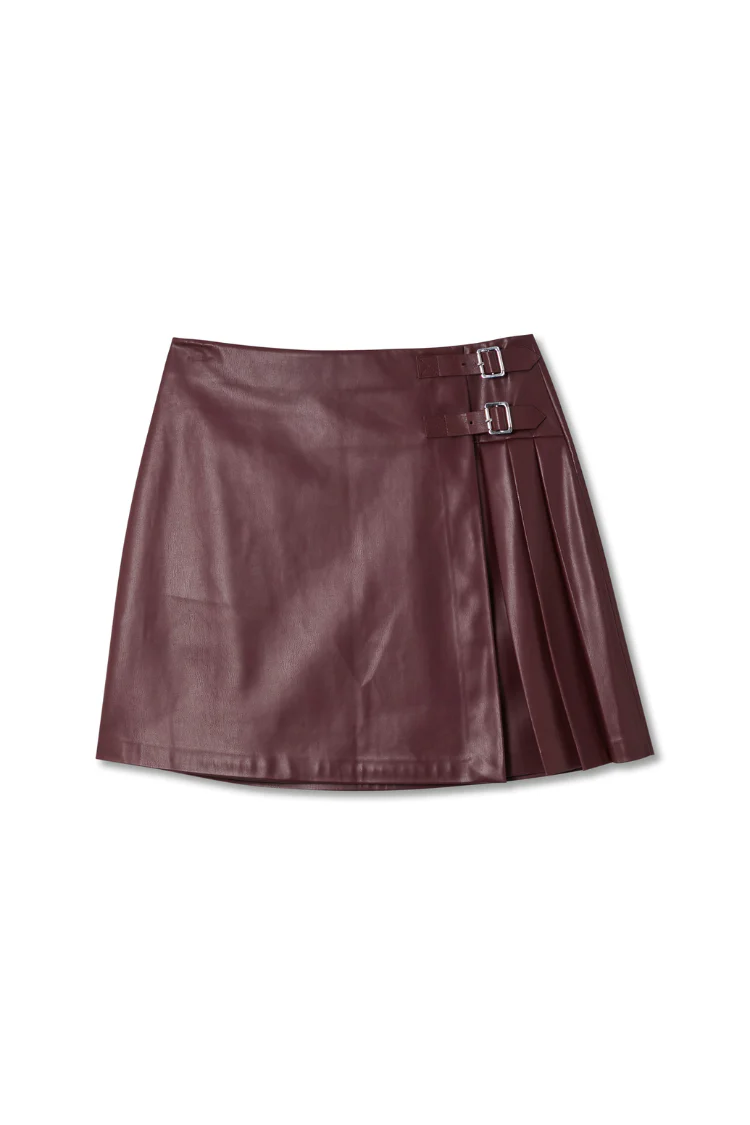 Burgundy Mini Kilt Skirt - Image 12