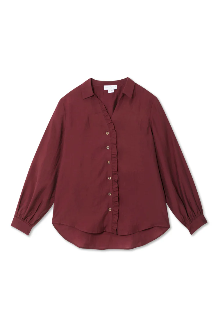 Burgundy Ruffle Miley Shirt - Image 7