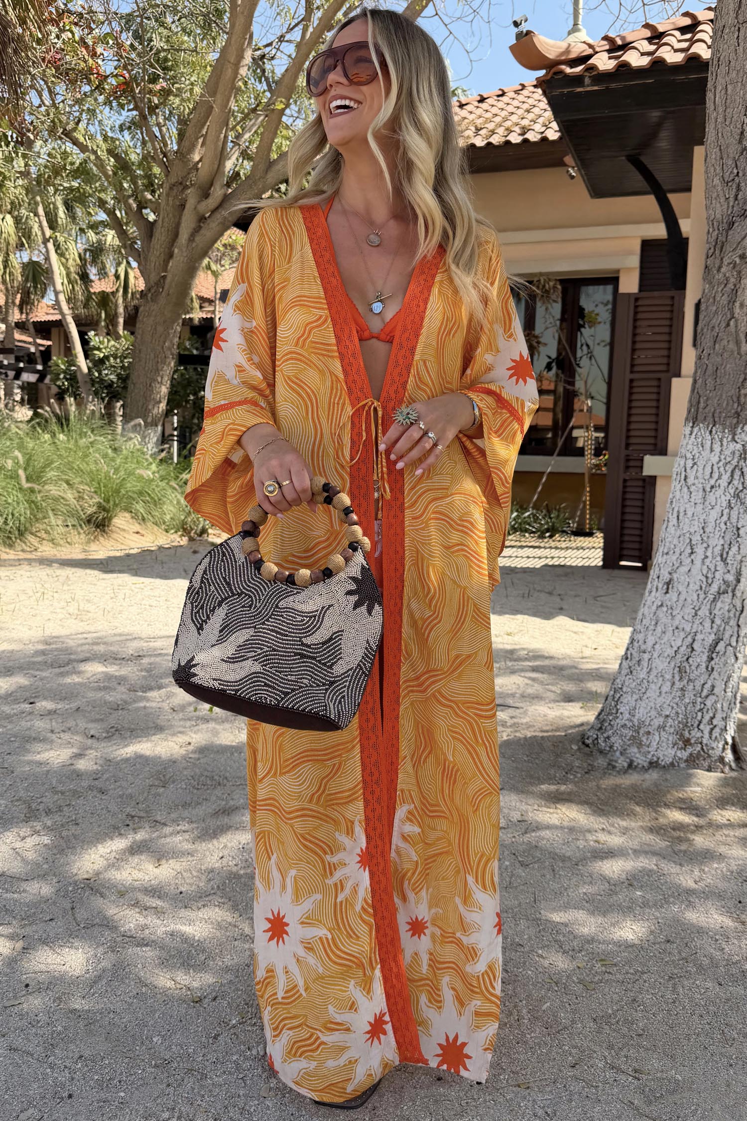 Yellow Sun Kimono with Beading - Image 2